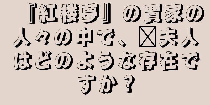 『紅楼夢』の賈家の人々の中で、邢夫人はどのような存在ですか？