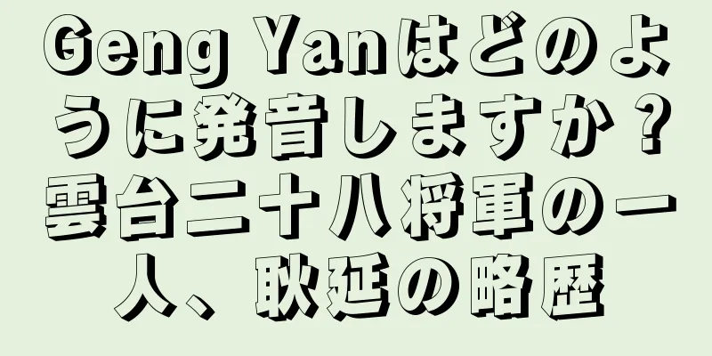 Geng Yanはどのように発音しますか？雲台二十八将軍の一人、耿延の略歴