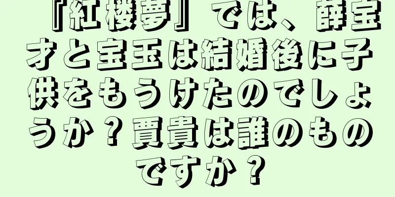 『紅楼夢』では、薛宝才と宝玉は結婚後に子供をもうけたのでしょうか？賈貴は誰のものですか？