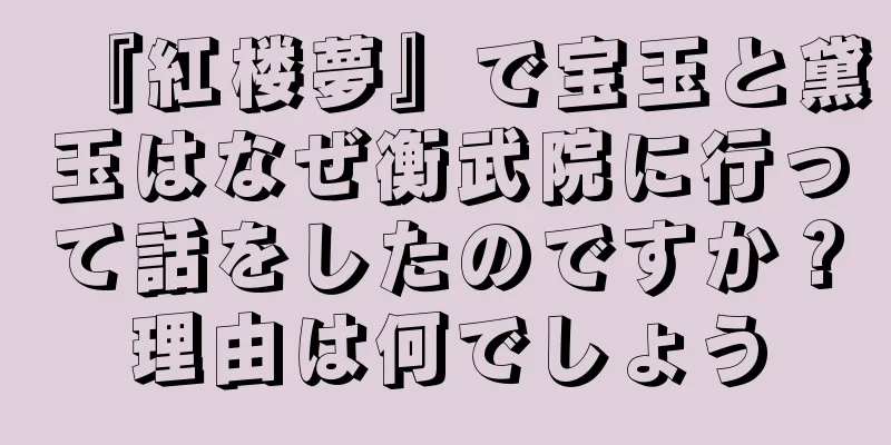 『紅楼夢』で宝玉と黛玉はなぜ衡武院に行って話をしたのですか？理由は何でしょう