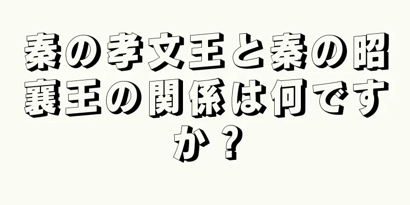 秦の孝文王と秦の昭襄王の関係は何ですか？