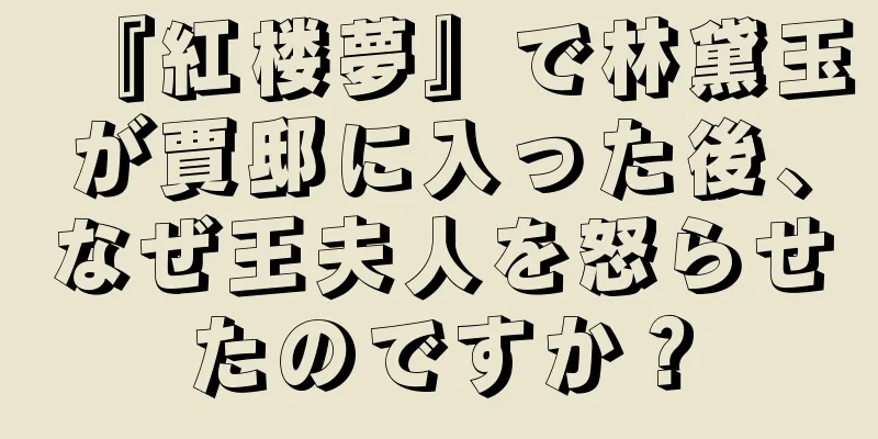 『紅楼夢』で林黛玉が賈邸に入った後、なぜ王夫人を怒らせたのですか？