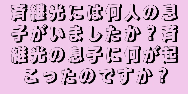 斉継光には何人の息子がいましたか？斉継光の息子に何が起こったのですか？
