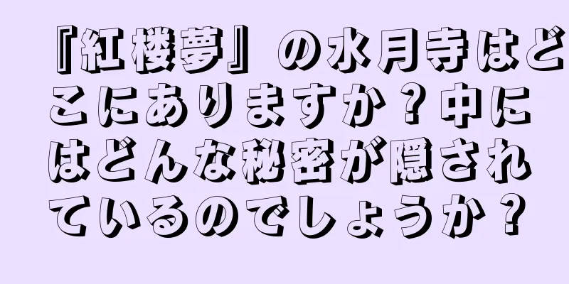 『紅楼夢』の水月寺はどこにありますか？中にはどんな秘密が隠されているのでしょうか？