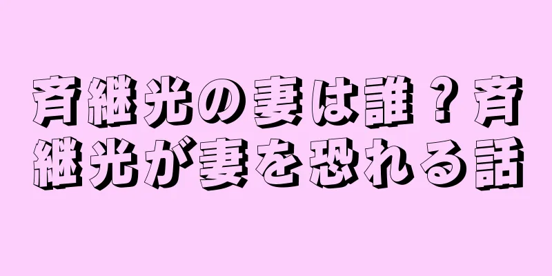 斉継光の妻は誰？斉継光が妻を恐れる話