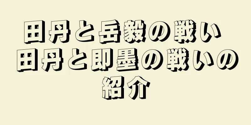 田丹と岳毅の戦い 田丹と即墨の戦いの紹介
