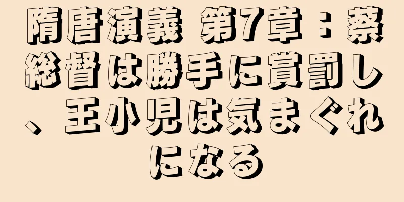隋唐演義 第7章：蔡総督は勝手に賞罰し、王小児は気まぐれになる