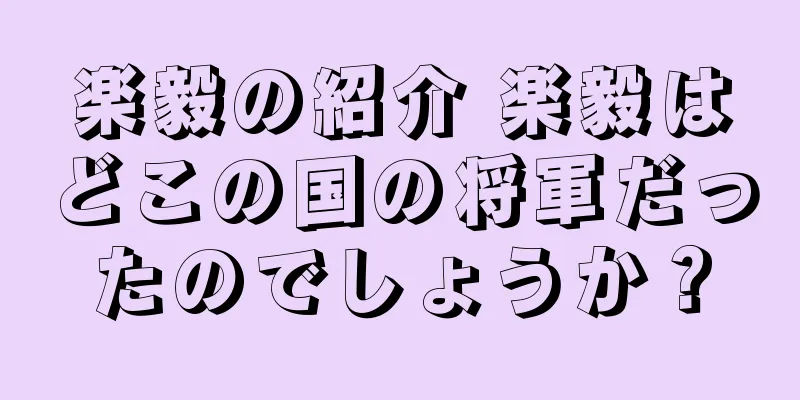 楽毅の紹介 楽毅はどこの国の将軍だったのでしょうか？