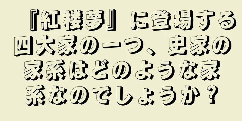 『紅楼夢』に登場する四大家の一つ、史家の家系はどのような家系なのでしょうか？