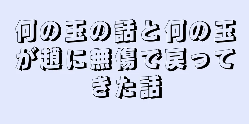 何の玉の話と何の玉が趙に無傷で戻ってきた話