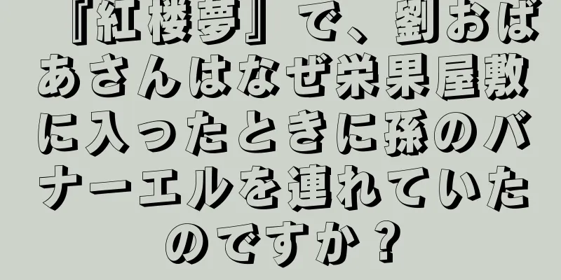 『紅楼夢』で、劉おばあさんはなぜ栄果屋敷に入ったときに孫のバナーエルを連れていたのですか？