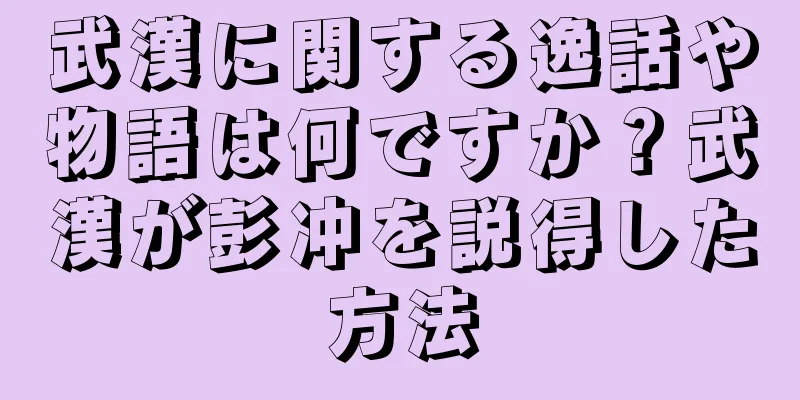 武漢に関する逸話や物語は何ですか？武漢が彭冲を説得した方法