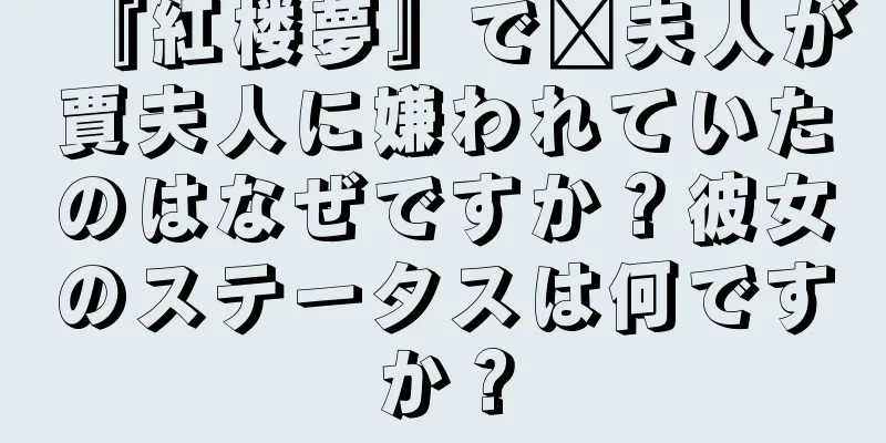 『紅楼夢』で邢夫人が賈夫人に嫌われていたのはなぜですか？彼女のステータスは何ですか？