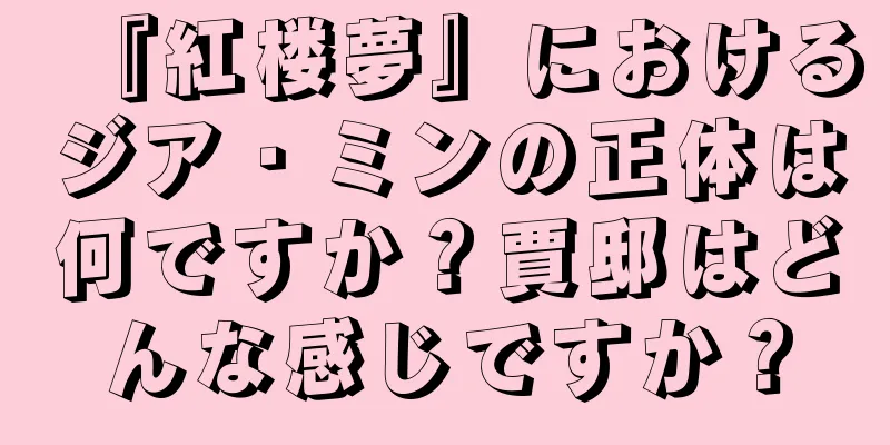 『紅楼夢』におけるジア・ミンの正体は何ですか？賈邸はどんな感じですか？