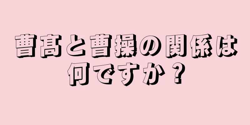 曹髙と曹操の関係は何ですか？