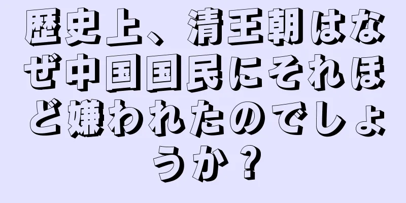 歴史上、清王朝はなぜ中国国民にそれほど嫌われたのでしょうか？