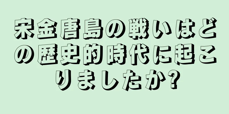 宋金唐島の戦いはどの歴史的時代に起こりましたか?