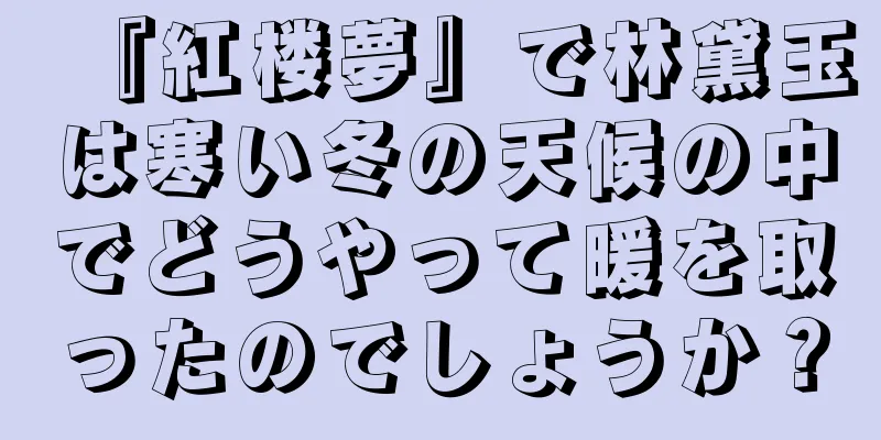 『紅楼夢』で林黛玉は寒い冬の天候の中でどうやって暖を取ったのでしょうか？