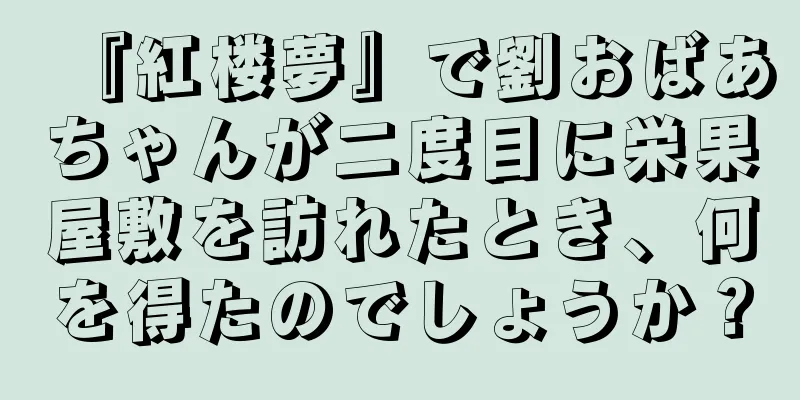 『紅楼夢』で劉おばあちゃんが二度目に栄果屋敷を訪れたとき、何を得たのでしょうか？