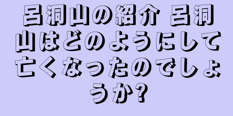 呂洞山の紹介 呂洞山はどのようにして亡くなったのでしょうか?