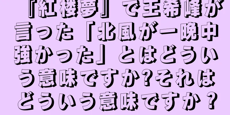『紅楼夢』で王希峰が言った「北風が一晩中強かった」とはどういう意味ですか?それはどういう意味ですか？