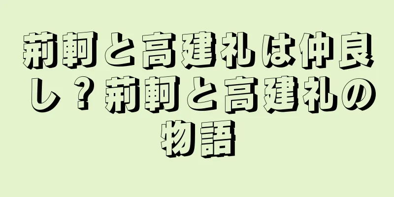 荊軻と高建礼は仲良し？荊軻と高建礼の物語