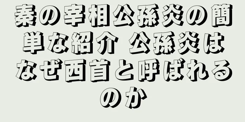 秦の宰相公孫炎の簡単な紹介 公孫炎はなぜ西首と呼ばれるのか