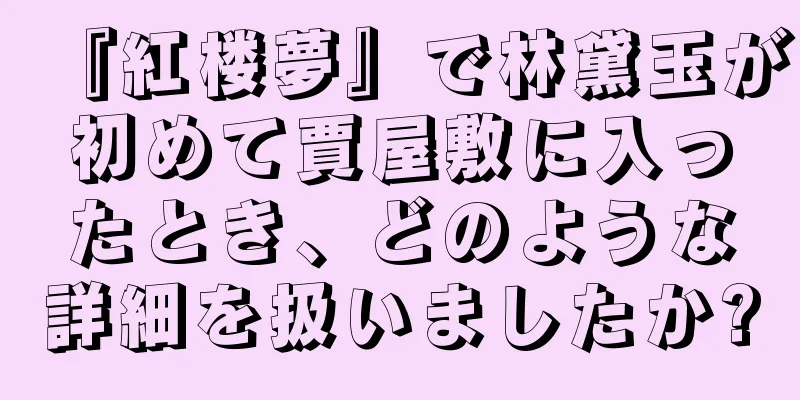 『紅楼夢』で林黛玉が初めて賈屋敷に入ったとき、どのような詳細を扱いましたか?