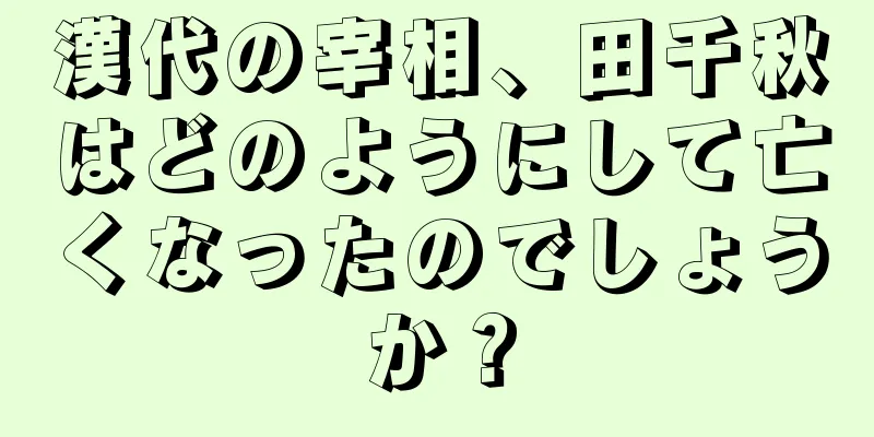 漢代の宰相、田千秋はどのようにして亡くなったのでしょうか？