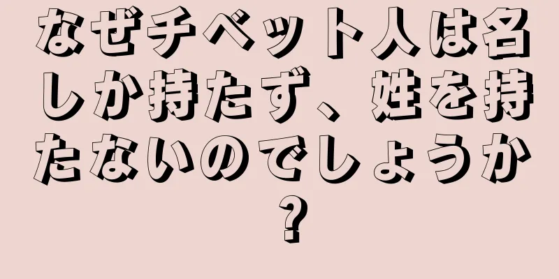 なぜチベット人は名しか持たず、姓を持たないのでしょうか？