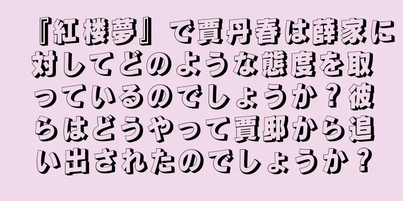 『紅楼夢』で賈丹春は薛家に対してどのような態度を取っているのでしょうか？彼らはどうやって賈邸から追い出されたのでしょうか？