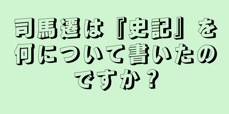 司馬遷は『史記』を何について書いたのですか？