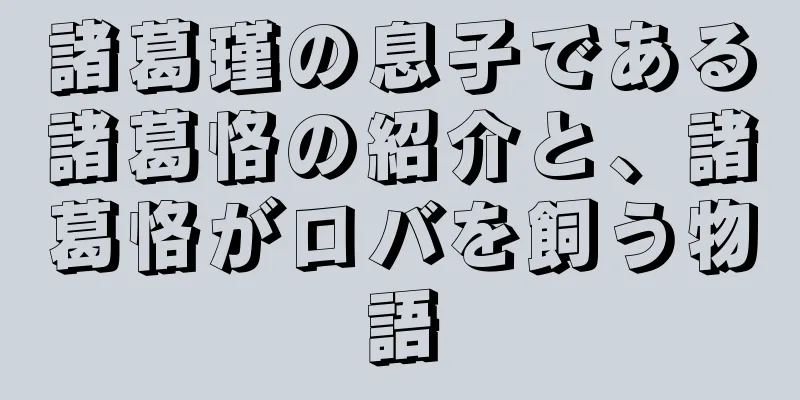 諸葛瑾の息子である諸葛恪の紹介と、諸葛恪がロバを飼う物語