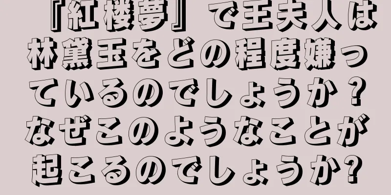 『紅楼夢』で王夫人は林黛玉をどの程度嫌っているのでしょうか？なぜこのようなことが起こるのでしょうか?