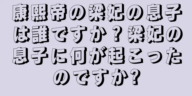 康熙帝の梁妃の息子は誰ですか？梁妃の息子に何が起こったのですか?