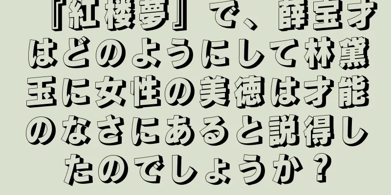 『紅楼夢』で、薛宝才はどのようにして林黛玉に女性の美徳は才能のなさにあると説得したのでしょうか？