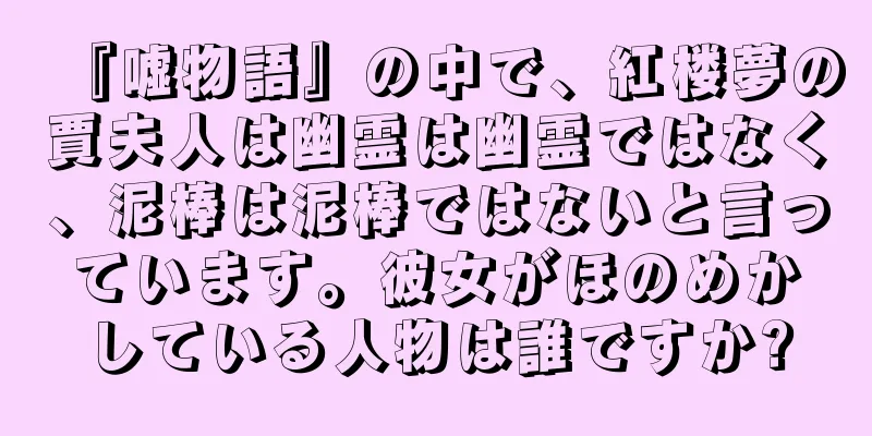 『嘘物語』の中で、紅楼夢の賈夫人は幽霊は幽霊ではなく、泥棒は泥棒ではないと言っています。彼女がほのめかしている人物は誰ですか?