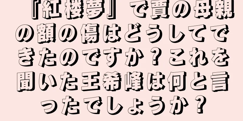 『紅楼夢』で賈の母親の額の傷はどうしてできたのですか？これを聞いた王希峰は何と言ったでしょうか？