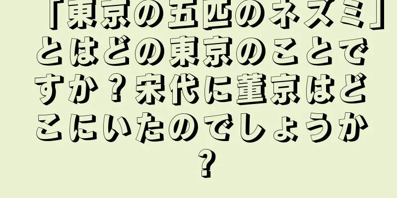 「東京の五匹のネズミ」とはどの東京のことですか？宋代に董京はどこにいたのでしょうか？