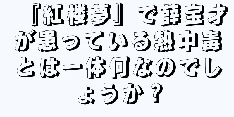 『紅楼夢』で薛宝才が患っている熱中毒とは一体何なのでしょうか？