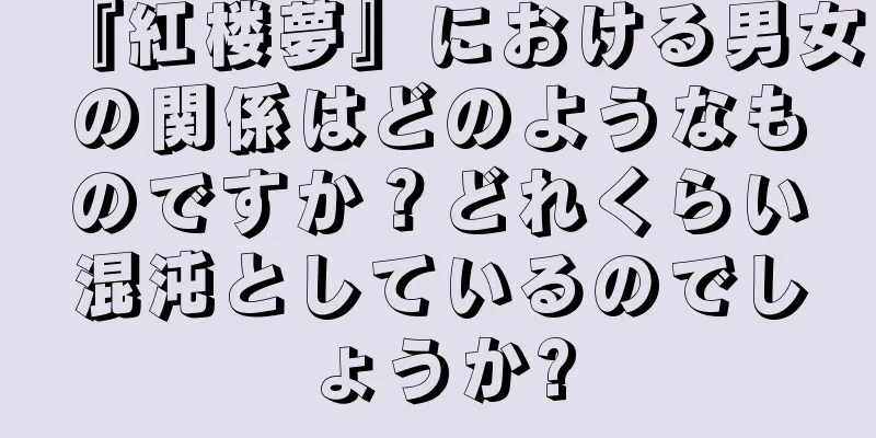 『紅楼夢』における男女の関係はどのようなものですか？どれくらい混沌としているのでしょうか?