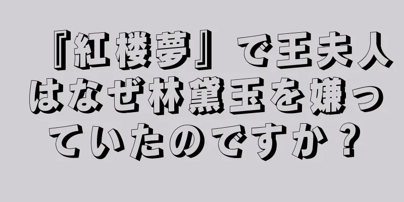 『紅楼夢』で王夫人はなぜ林黛玉を嫌っていたのですか？