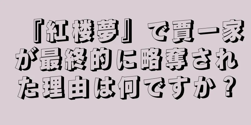 『紅楼夢』で賈一家が最終的に略奪された理由は何ですか？