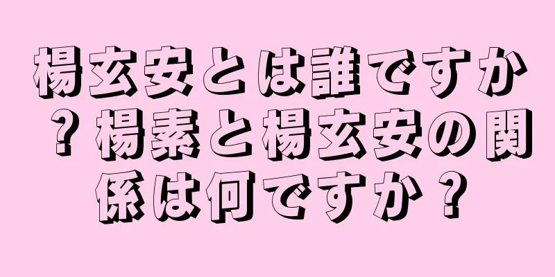 楊玄安とは誰ですか？楊素と楊玄安の関係は何ですか？