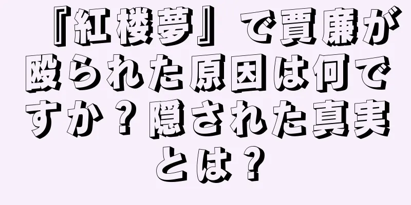 『紅楼夢』で賈廉が殴られた原因は何ですか？隠された真実とは？