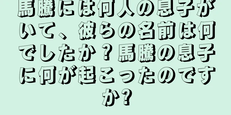 馬騰には何人の息子がいて、彼らの名前は何でしたか？馬騰の息子に何が起こったのですか?