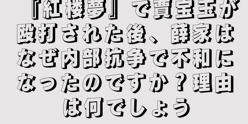 『紅楼夢』で賈宝玉が殴打された後、薛家はなぜ内部抗争で不和になったのですか？理由は何でしょう