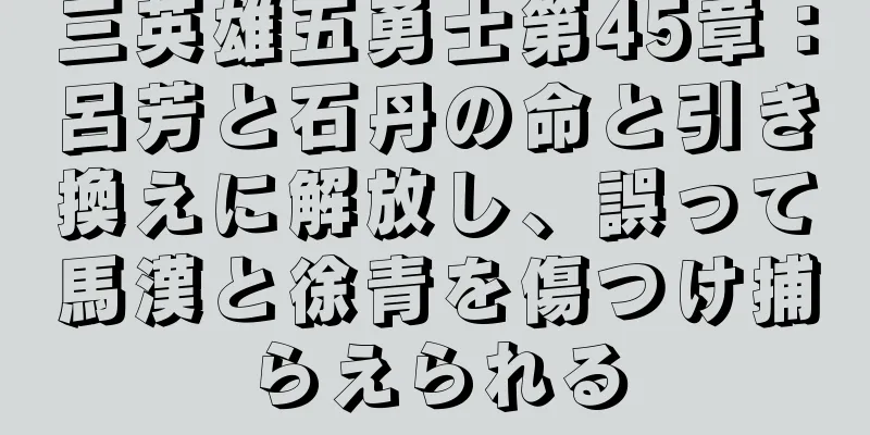 三英雄五勇士第45章：呂芳と石丹の命と引き換えに解放し、誤って馬漢と徐青を傷つけ捕らえられる