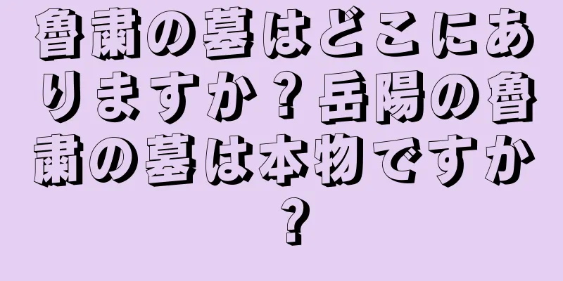 魯粛の墓はどこにありますか？岳陽の魯粛の墓は本物ですか？