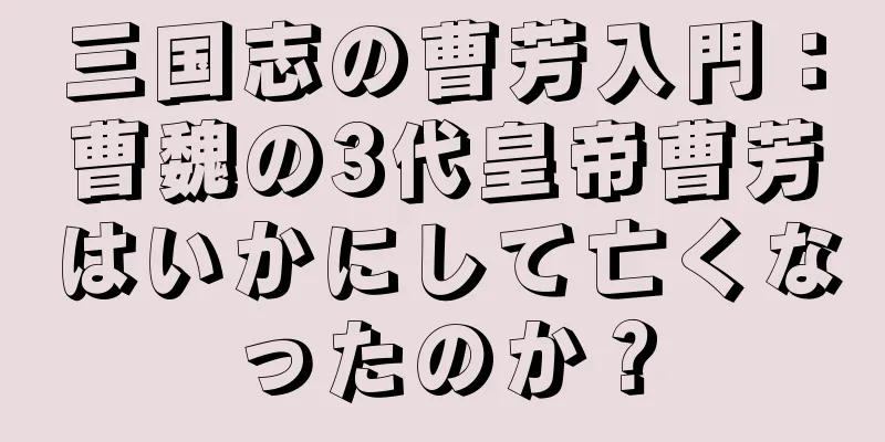 三国志の曹芳入門：曹魏の3代皇帝曹芳はいかにして亡くなったのか？